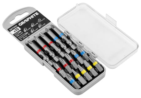 Sada bitov PH2x2, PH3, PZ2x2 x 50 mm, PH1/2/3, PZ1/2/3, TX10/20/25/30 x 25 mm, 15 ks. od GRAPHITE nájdeš na naravis.sk