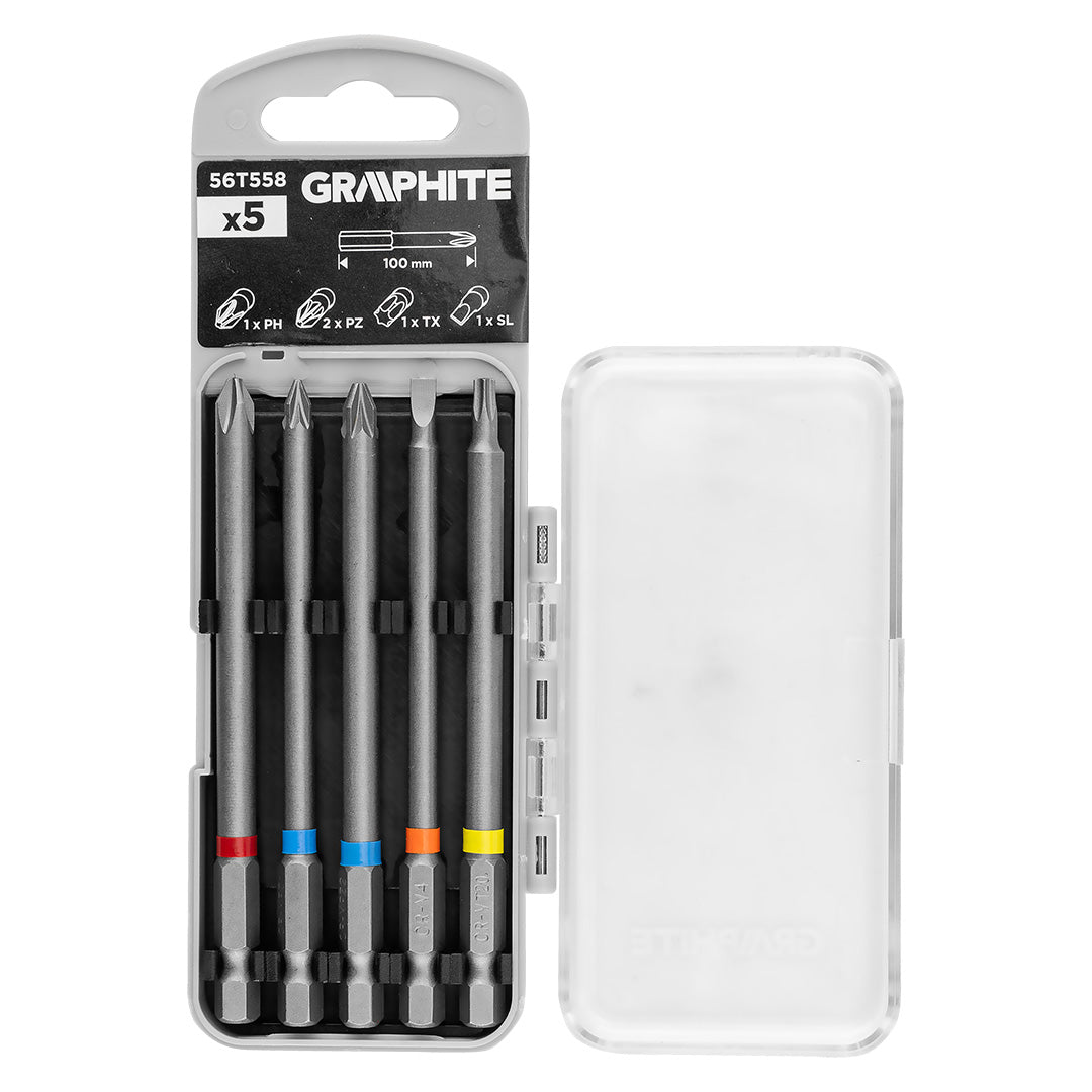 Sada bitov SL4, PH2, PZ1/2, TX20 x 100 mm, 5 ks. od GRAPHITE nájdeš na naravis.sk