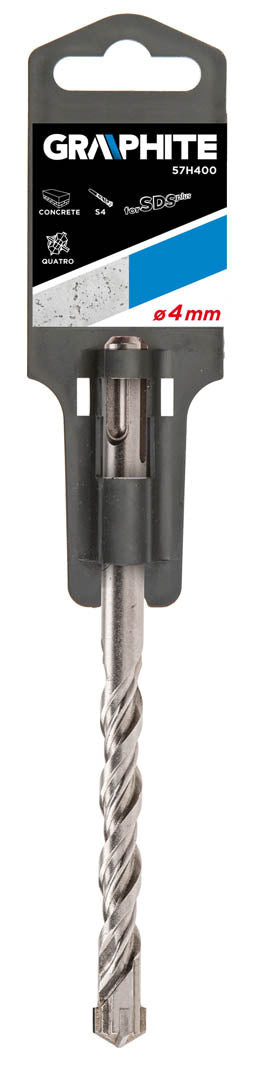 Vrták do betónu, SDS Plus, 4 x 110 mm, S4, Quatro od GRAPHITE nájdeš na naravis.sk