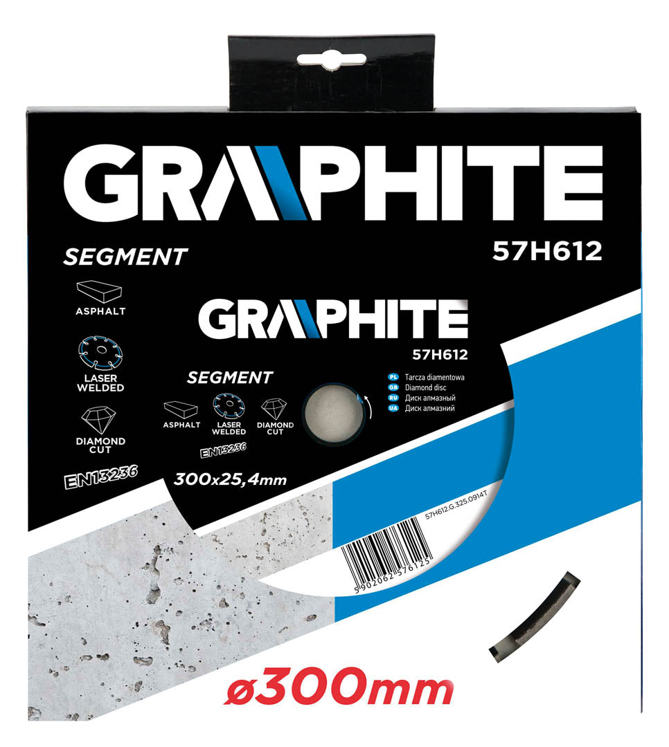 Diamantový kotúč, 300 22.2 mm, segmentový a laserom zváraný od GRAPHITE nájdeš na naravis.sk