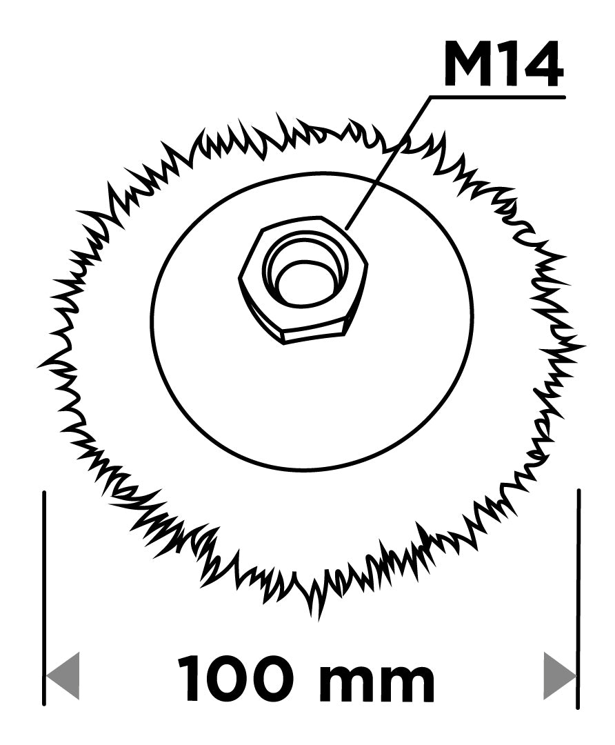 Drôtená kefa 100 mm, lisovaný drôt, oceľ, M14 od GRAPHITE nájdeš na naravis.sk