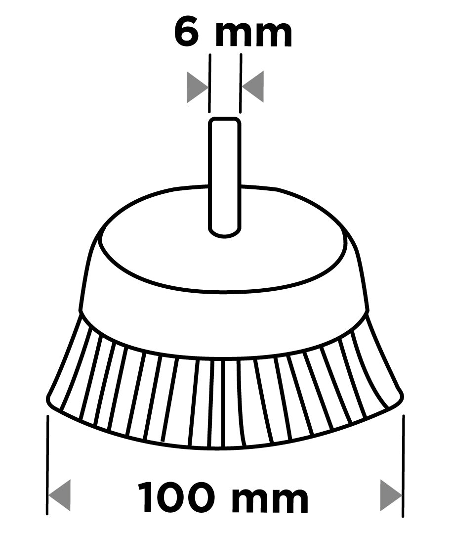 Drôtená kefa 100 mm, lisovaný drôt, oceľ, so 6 mm stopkou od GRAPHITE nájdeš na naravis.sk