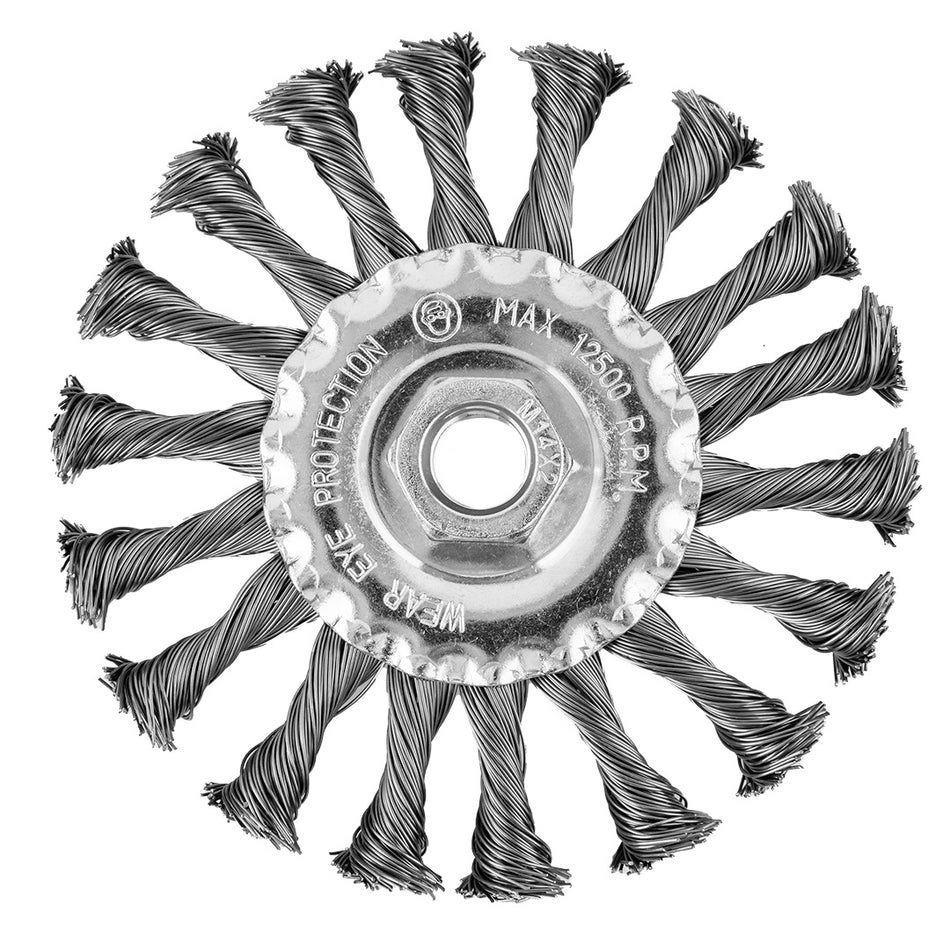 115 mm drôtená kefa, krútené oceľové lanko, M14 od GRAPHITE nájdeš na naravis.sk