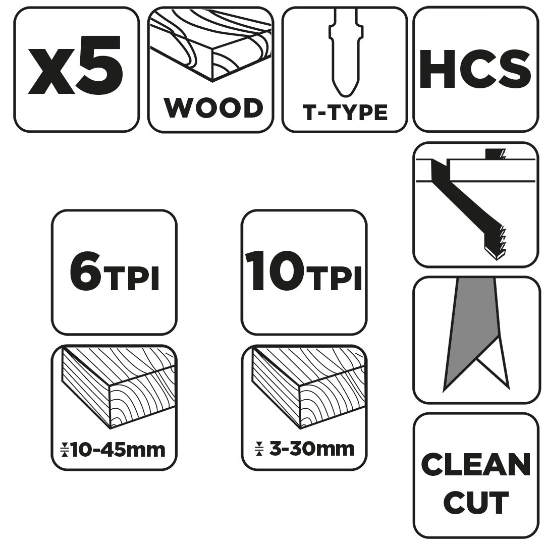 Sada pílových listov, 6 TPI, 10 TPI, HCS, T-rukoväť, 5 ks. od GRAPHITE nájdeš na naravis.sk