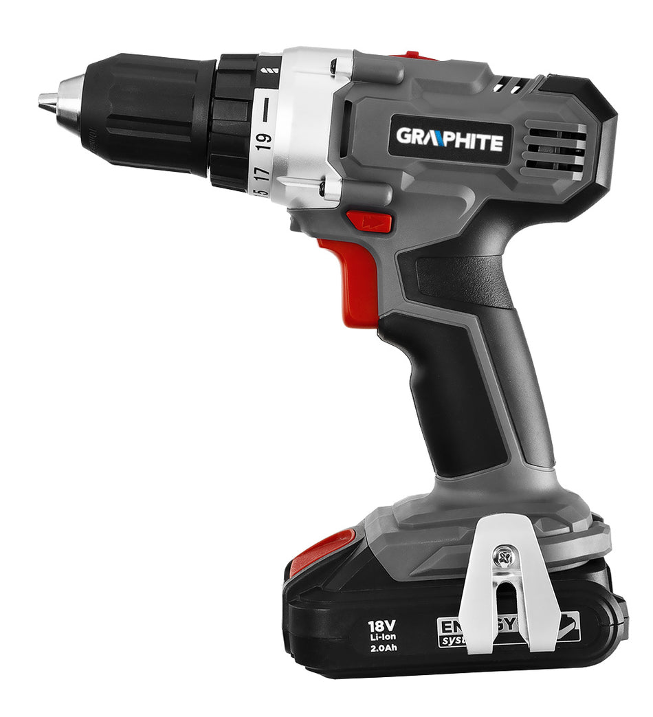 Akumulátorový vŕtací skrutkovač Energy+ 18 V, Li-Ion, samoupevňovacie skľučovadlo 10 mm, bez akumulátora od GRAPHITE nájdeš na naravis.sk