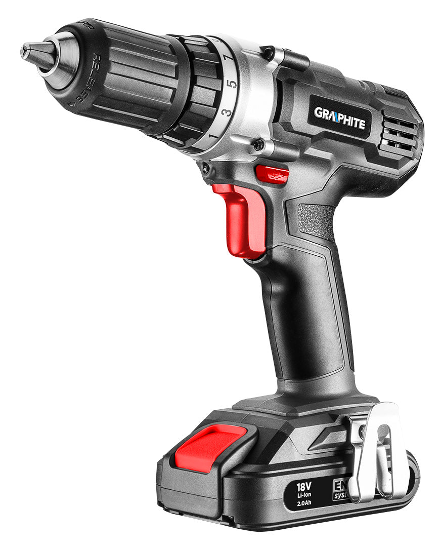 Akumulátorový vŕtací skrutkovač Energy+ 18 V, Li-Ion, 13 mm skľučovadlo, bez akumulátora od GRAPHITE nájdeš na naravis.sk