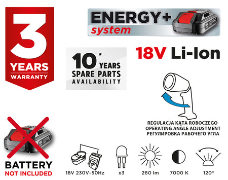 Akumulátorové svietidlo Energy+ 18 V, Li-Ion, bez akumulátora od GRAPHITE nájdeš na naravis.sk
