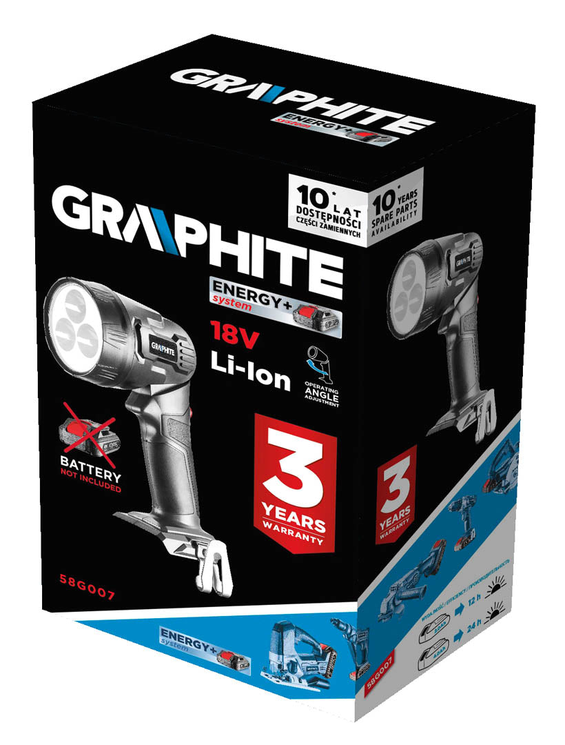 Akumulátorové svietidlo Energy+ 18 V, Li-Ion, bez akumulátora od GRAPHITE nájdeš na naravis.sk