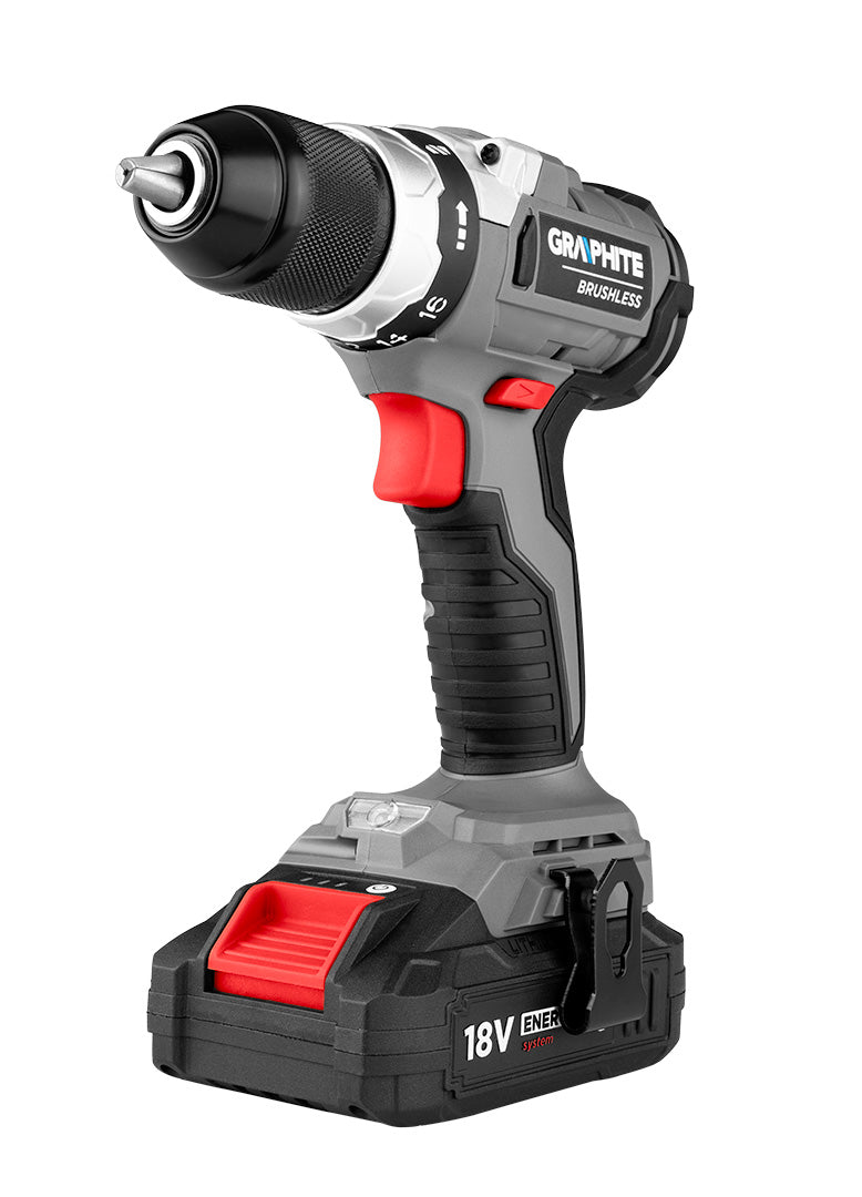 Akumulátorový vŕtací skrutkovač bezkefkový Energy+ 18V, Li-Ion, 13 mm, bez akumulátora od GRAPHITE nájdeš na naravis.sk