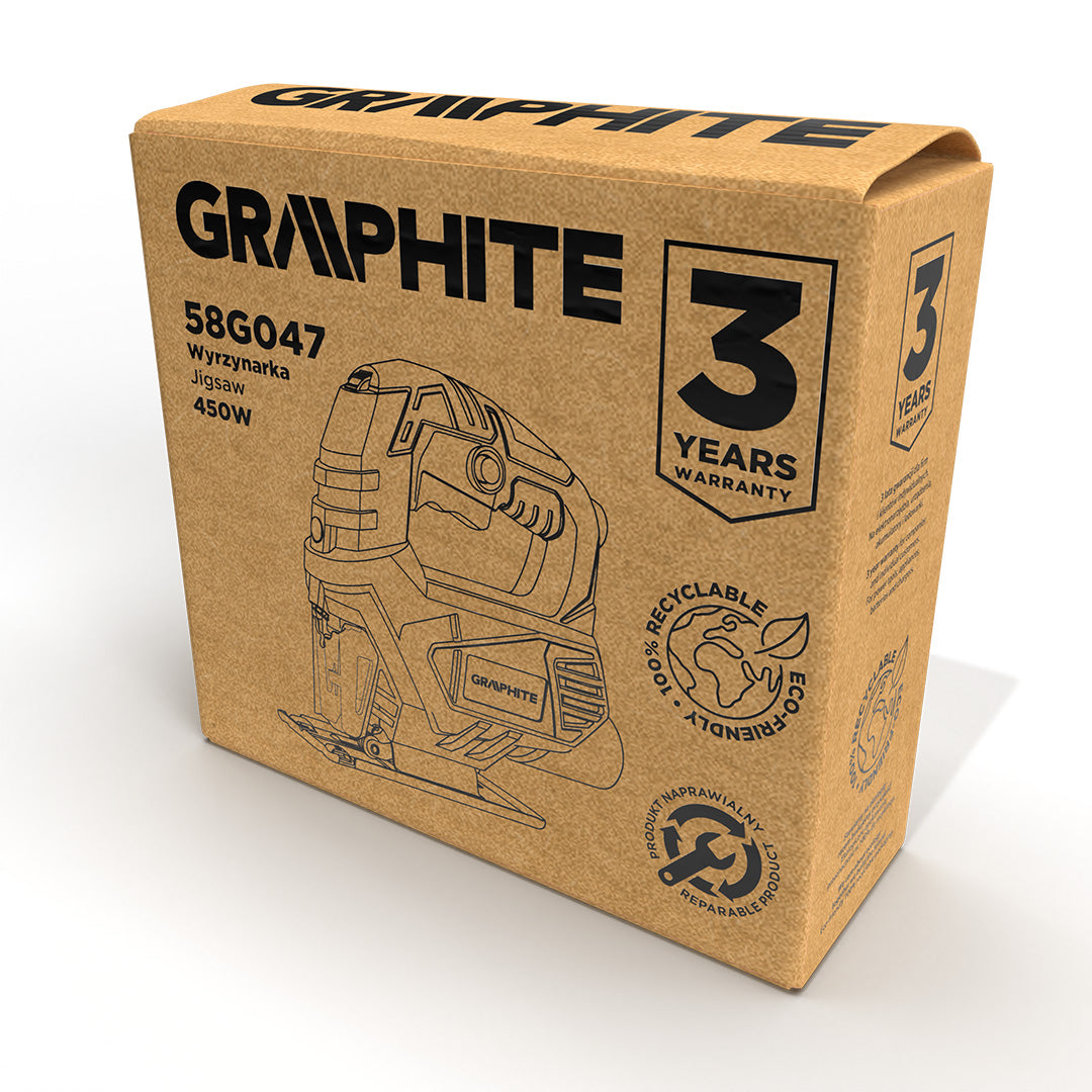 Priamočiara pílka 450 W, počet zdvihov 0-3000 min-1 od GRAPHITE nájdeš na naravis.sk