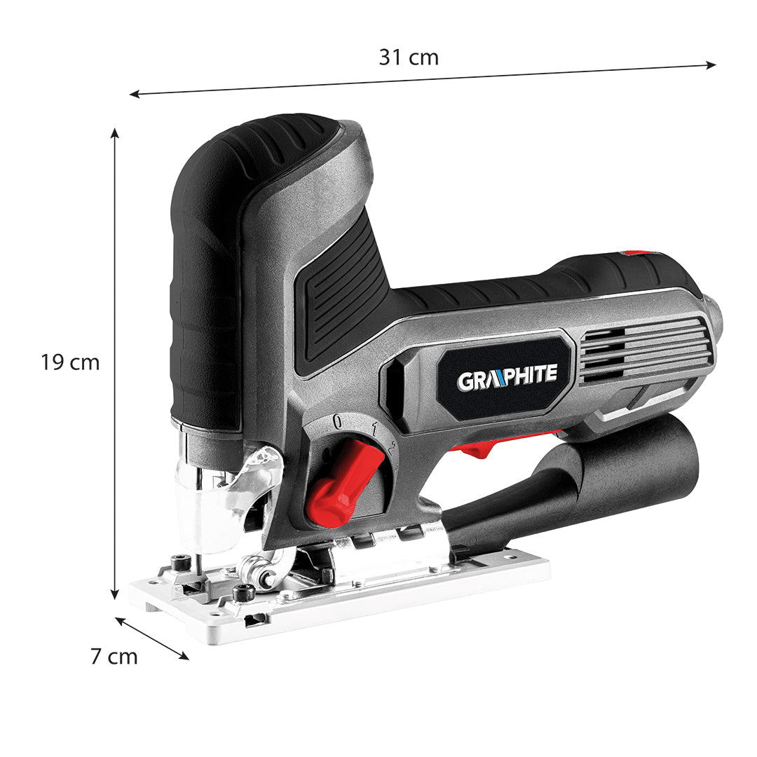 Skicovacia píla 600 W, počet zdvihov 800-3000 ot/min, s držiakom tela od GRAPHITE nájdeš na naravis.sk