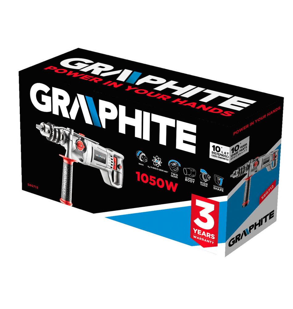 Príklepová vŕtačka 1050W rukoväť 16 mm , puzdro grafit od GRAPHITE nájdeš na naravis.sk