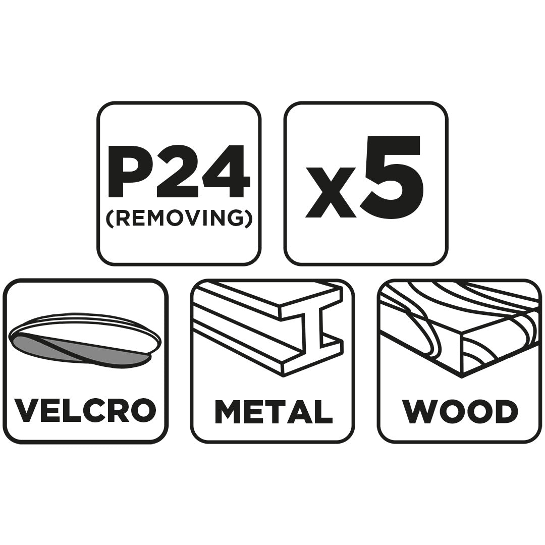 Brúsne kotúče so suchým zipsom 125 mm, P24, 5 ks, bez otvorov od GRAPHITE nájdeš na naravis.sk