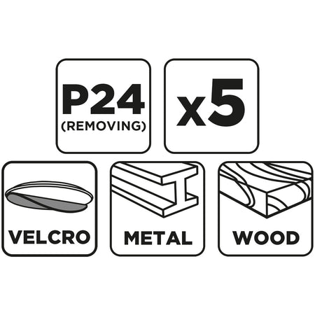 Brúsne kotúče so suchým zipsom 125 mm, P24, 5 ks, bez otvorov od GRAPHITE nájdeš na naravis.sk
