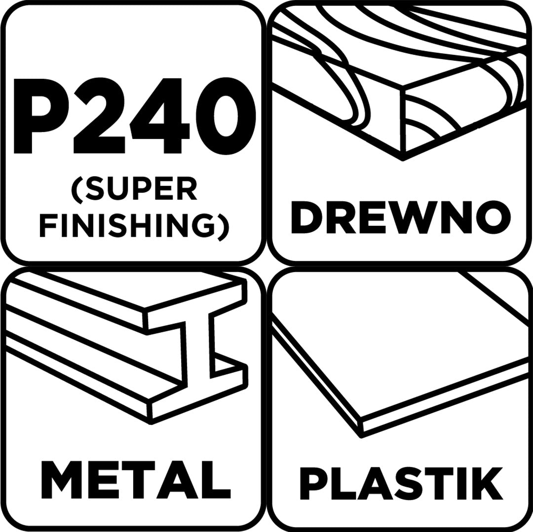 Brúsne listy 93 x 230 mm, P240, 5 ks, bez otvorov od GRAPHITE nájdeš na naravis.sk