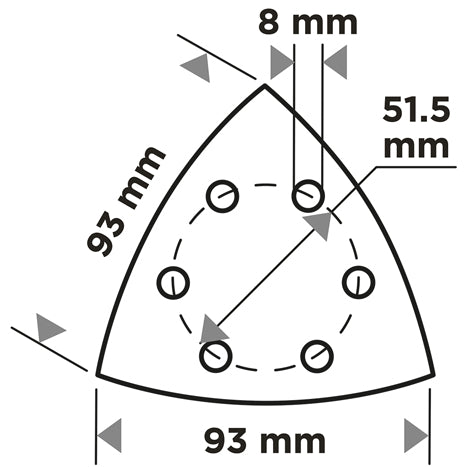 Delta brúsne listy so suchým zipsom 93 x 93 mm, P80, 5 ks, so 6 otvormi od GRAPHITE nájdeš na naravis.sk