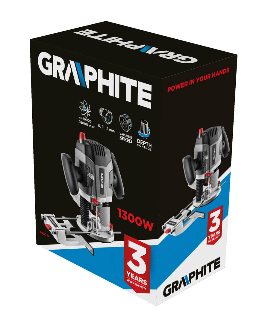 Hornovretenová frézka 1300W, skľučovadlo 6-12 mm od GRAPHITE nájdeš na naravis.sk