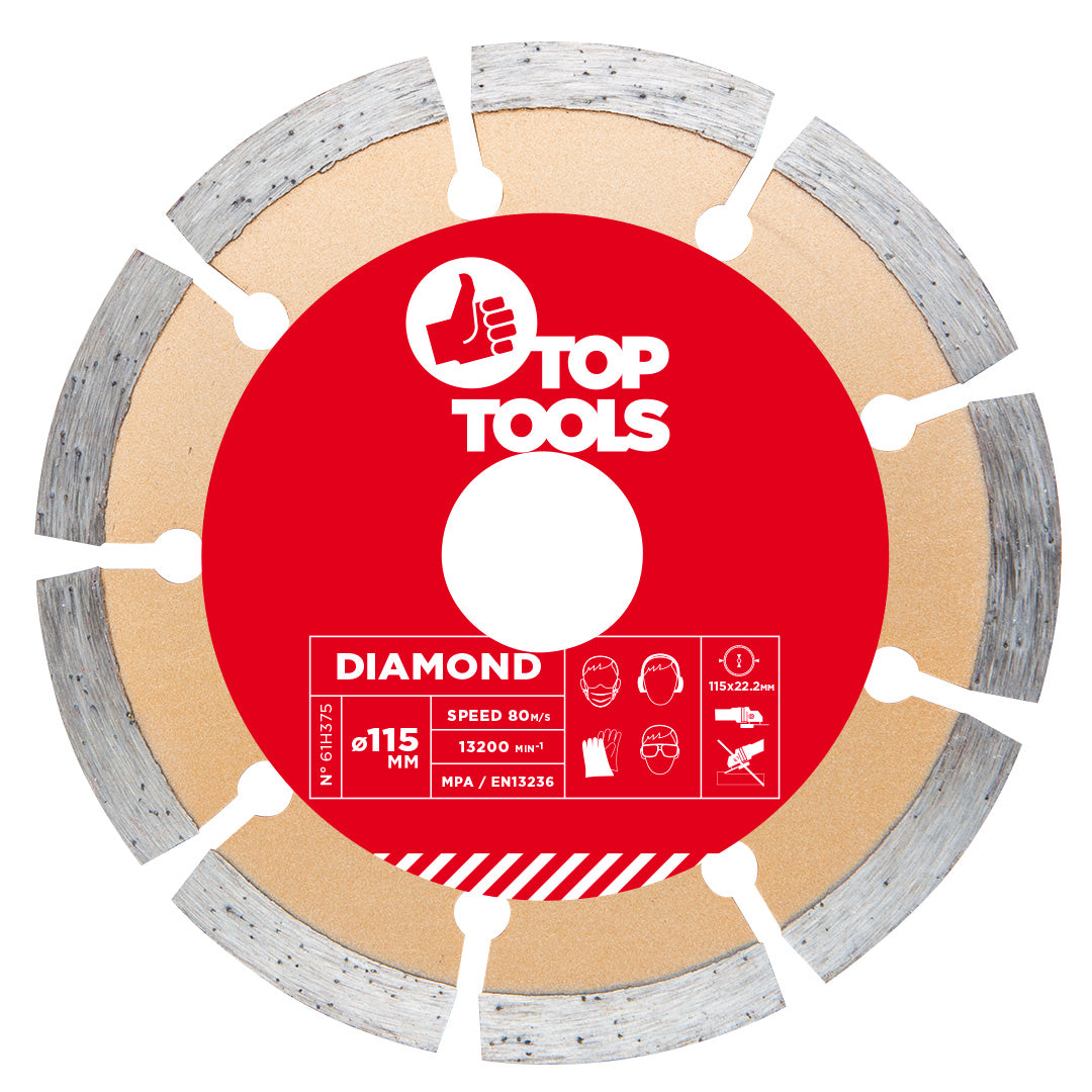 Diamantové kotúče, 115 x 22.2 mm, segment od Top Tools nájdeš na naravis.sk