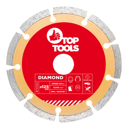 Diamantové kotúče, 125 x 22.2 mm, segment od Top Tools nájdeš na naravis.sk