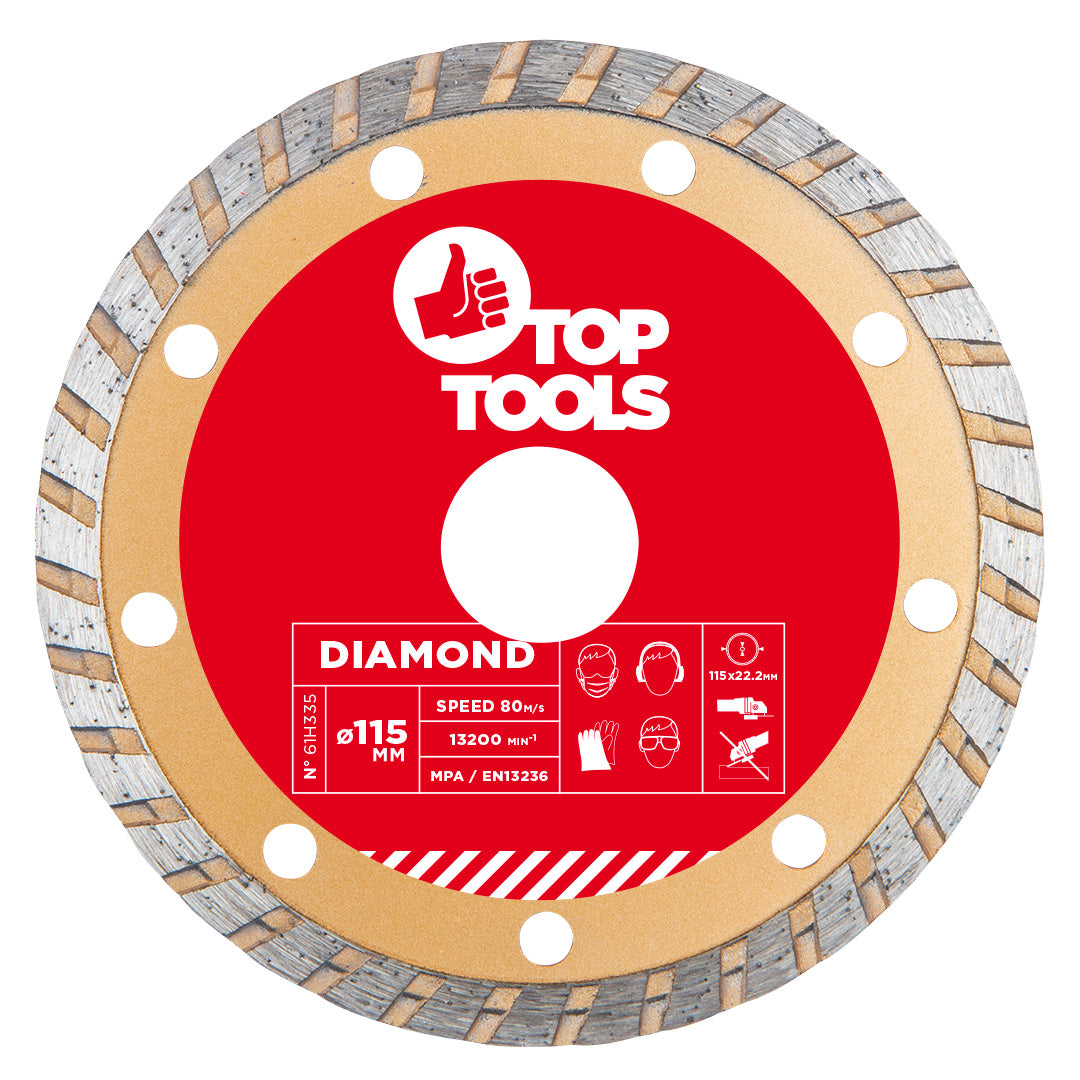 Diamantové kotúče, 115 x 22.2 mm, Turbo od Top Tools nájdeš na naravis.sk