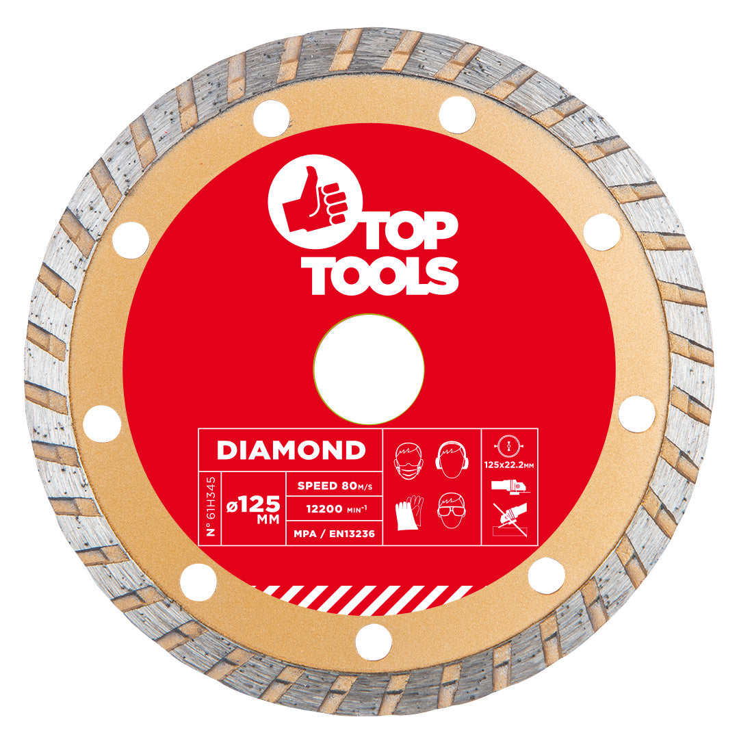 Diamantové kotúče, 125 x 22.2 mm, Turbo od Top Tools nájdeš na naravis.sk
