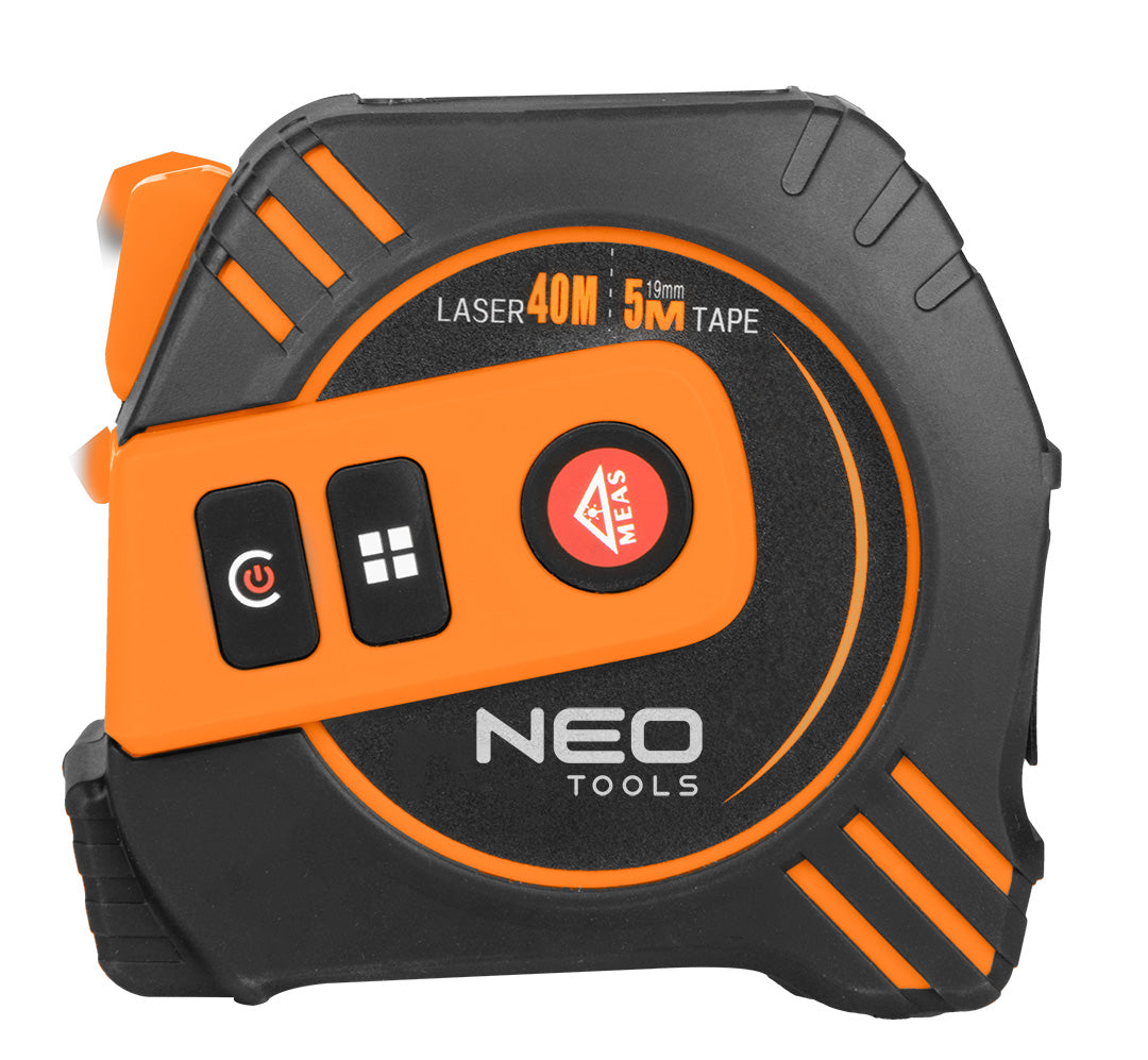 Laserový merač vzdialenosti s výsuvným meracím pásom od NEO TOOLS nájdeš na naravis.sk