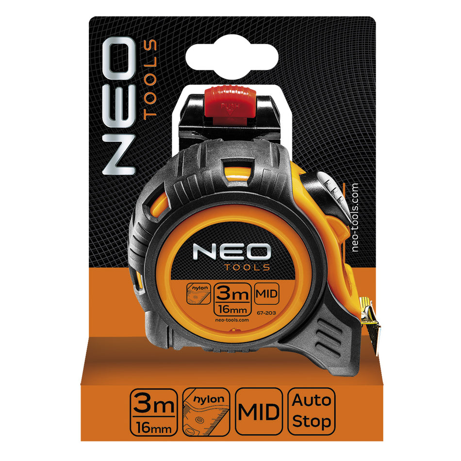 Zvinovací meter, ocel 3 m x 16 mm, selflock od NEO TOOLS nájdeš na naravis.sk