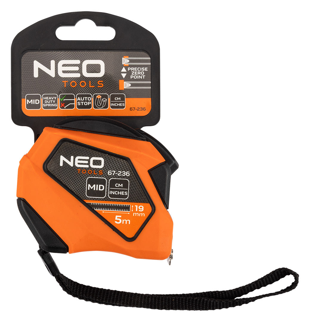 Oceľový stočený meter 5 m x 19 mm, palec od NEO TOOLS nájdeš na naravis.sk