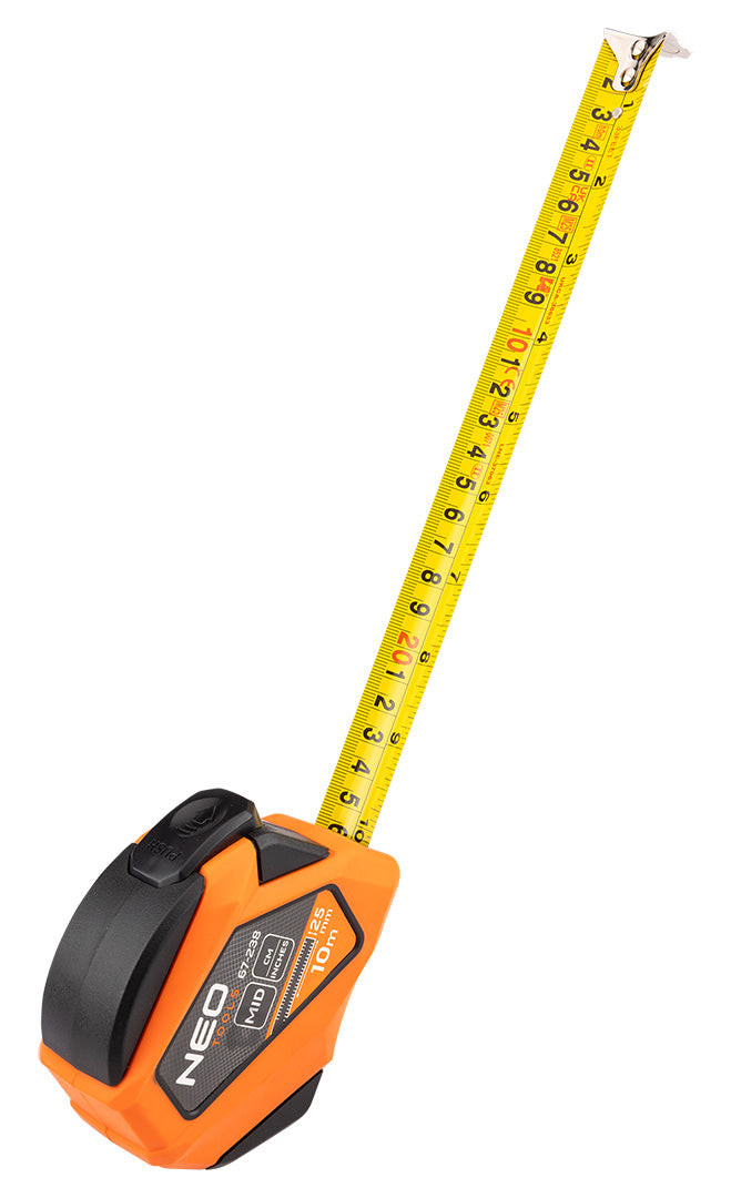 Oceľový meter 10 m x 25 mm, palec od NEO TOOLS nájdeš na naravis.sk