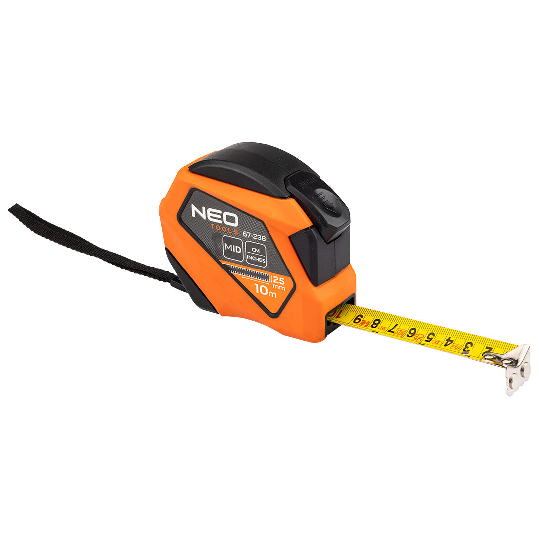 Oceľový meter 10 m x 25 mm, palec od NEO TOOLS nájdeš na naravis.sk
