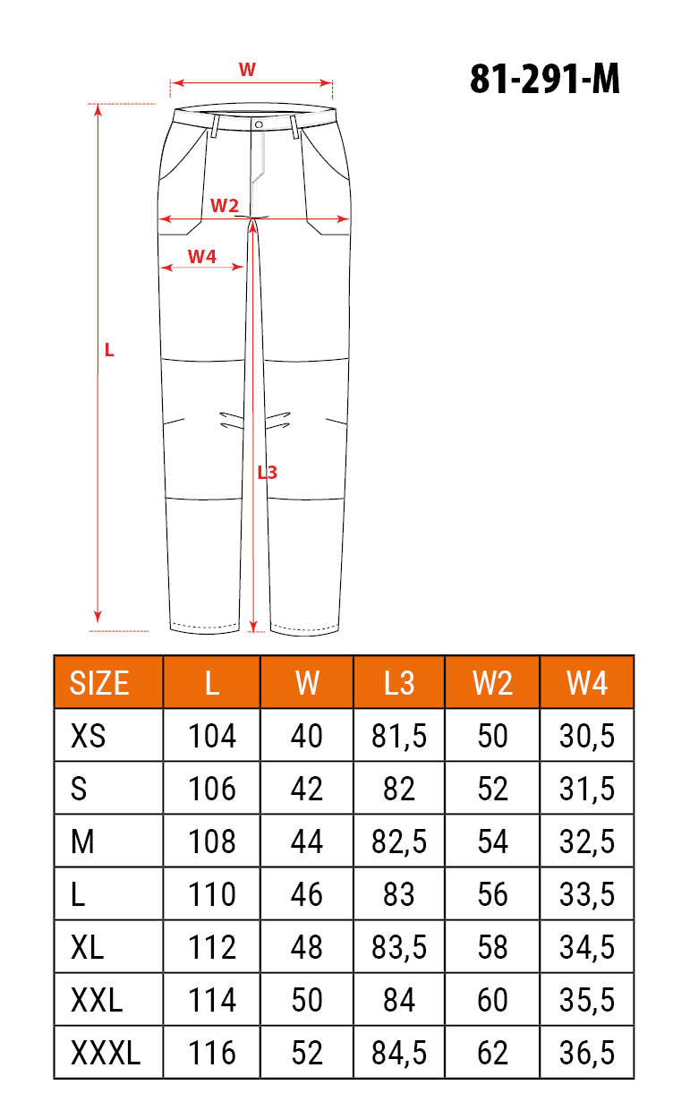 Pracovné nohavice OUTDOOR, 4-cestný elastický materiál, horčicová farba, veľkosť M od NEO TOOLS nájdeš na naravis.sk