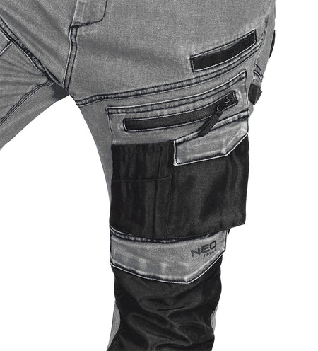 Pracovné nohavice DENIM, Oxfordská výstuž, sivé, veľkosť XXL od NEO TOOLS nájdeš na naravis.sk