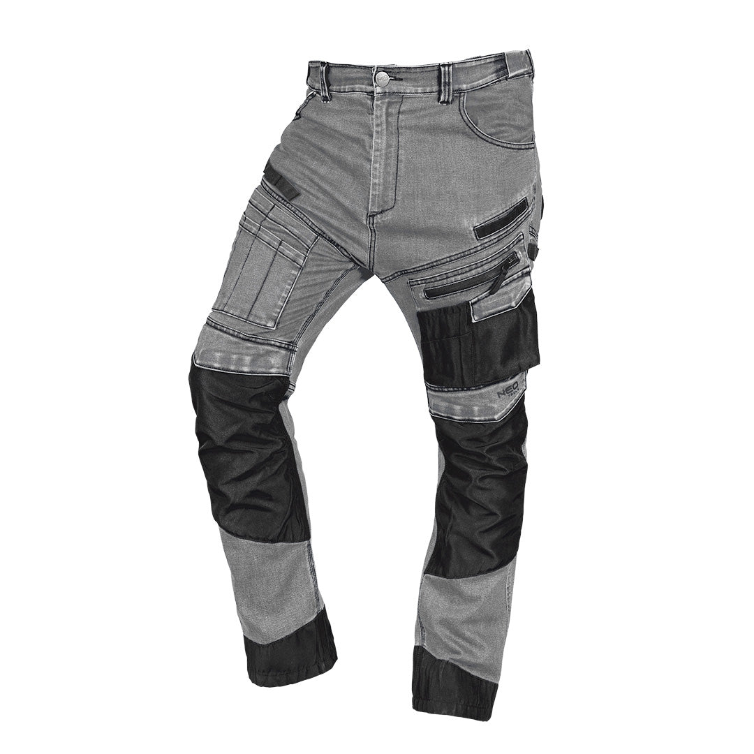 Pracovné nohavice DENIM, Oxfordská výstuž, sivé, veľkosť XXL od NEO TOOLS nájdeš na naravis.sk