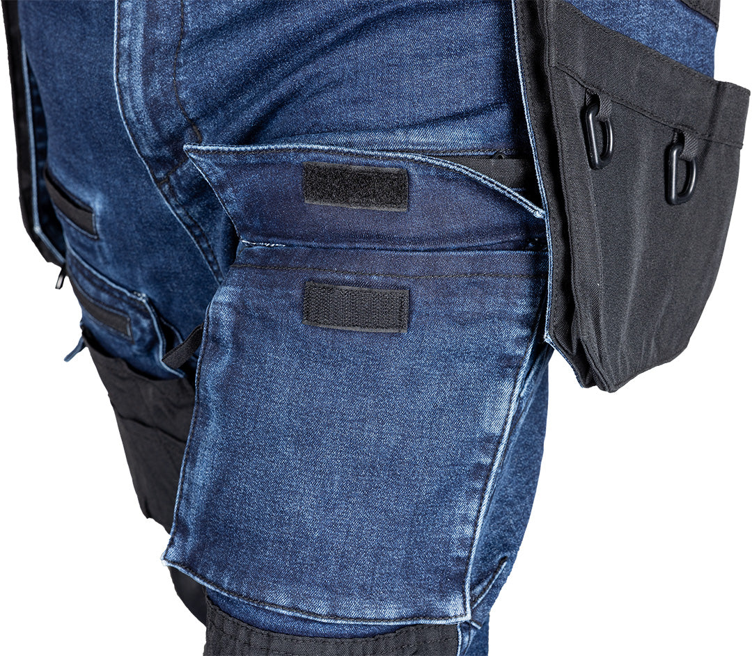 Pracovné nohavice DENIM, výstuž Cordura, odnímateľné vrecká, námornícka modrá, veľkosť L od NEO TOOLS nájdeš na naravis.sk