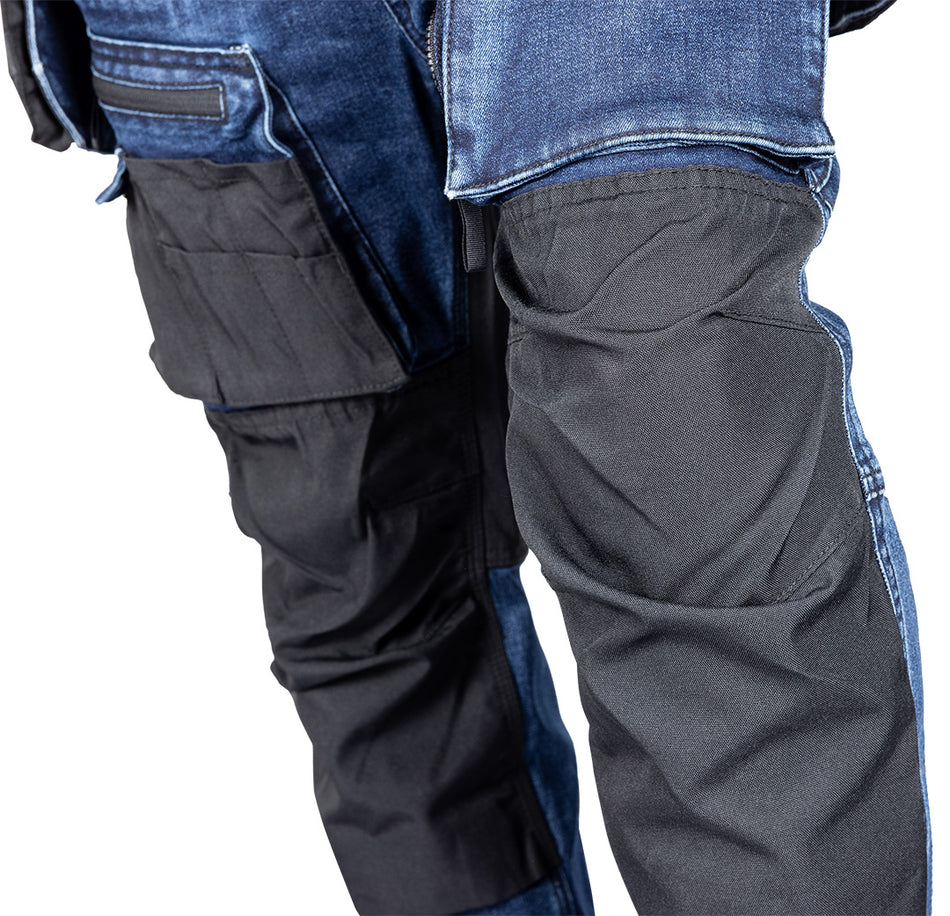 Pracovné nohavice DENIM, výstuhy Cordura, odnímateľné vrecká, námornícka modrá, veľkosť S od NEO TOOLS nájdeš na naravis.sk