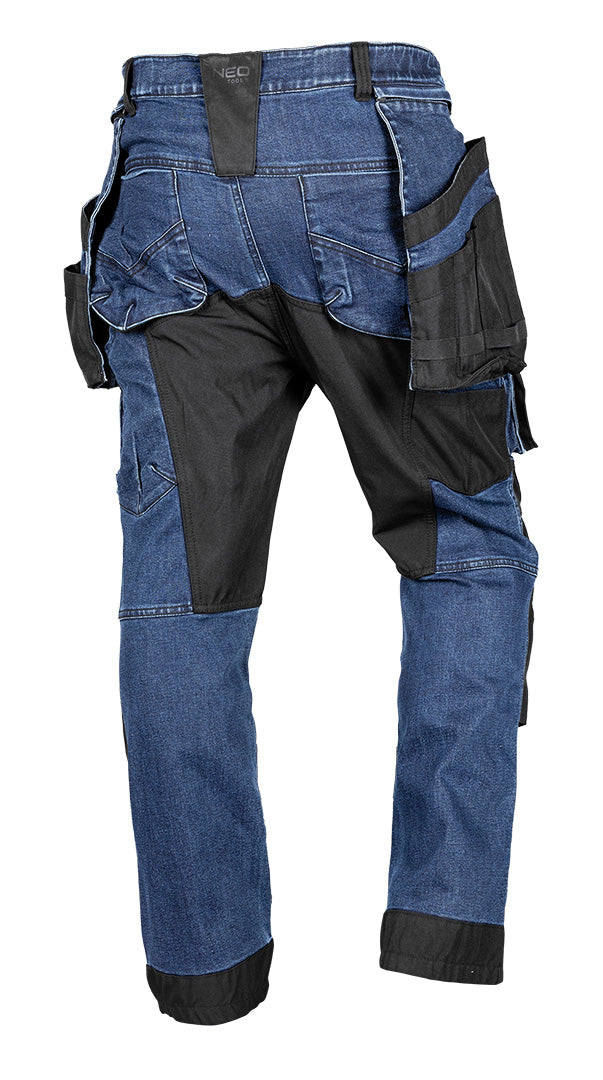 Pracovné nohavice DENIM, výstuž Cordura, odnímateľné vrecká, námornícka modrá, veľkosť XS od NEO TOOLS nájdeš na naravis.sk
