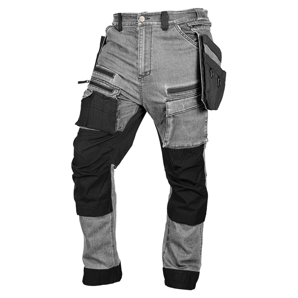 Pracovné nohavice DENIM, vystužené Cordurou, odnímateľné vrecká, sivé, veľkosť L od NEO TOOLS nájdeš na naravis.sk
