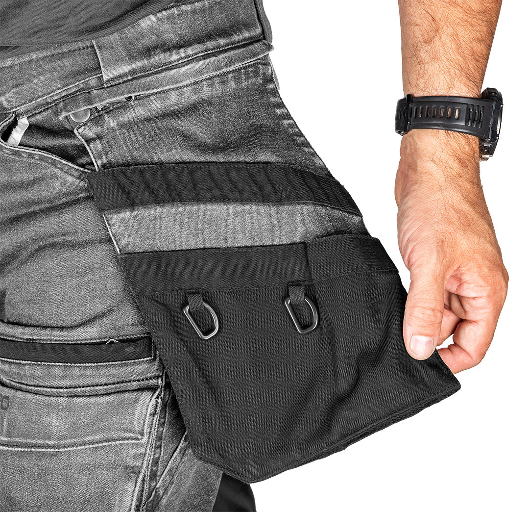 Pracovné nohavice DENIM, výstuhy z Cordury, odnímateľné vrecká, sivé, veľkosť M od NEO TOOLS nájdeš na naravis.sk