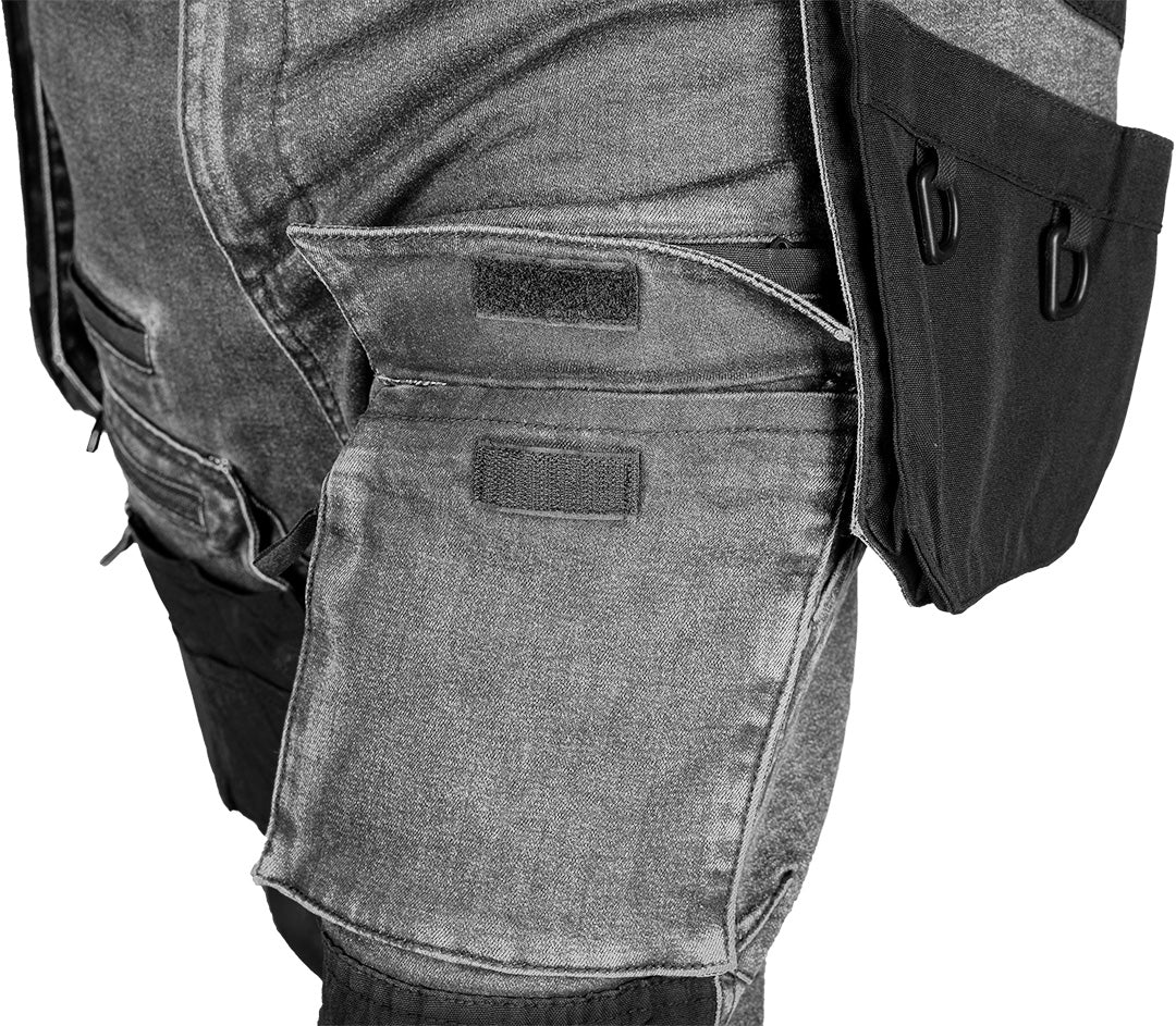 Pracovné nohavice DENIM, výstuhy z Cordury, odnímateľné vrecká, sivé, veľkosť M od NEO TOOLS nájdeš na naravis.sk