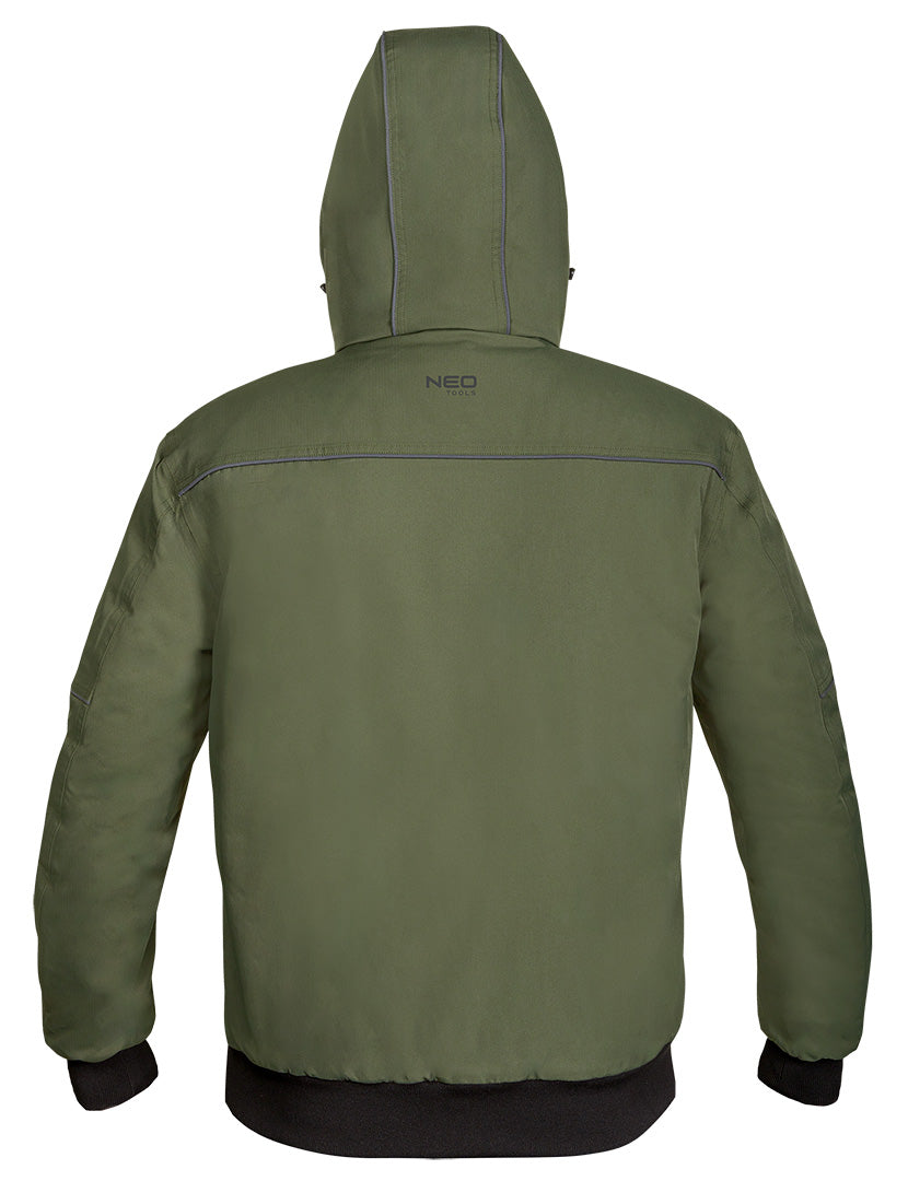 Zateplená bunda s kapucňou OUTDOOR, zelená, veľkosť L od NEO TOOLS nájdeš na naravis.sk