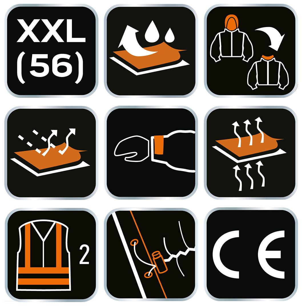 Pracovná bunda výstražná softshellová s kapucňou, oranžová, veľkosť XXL od NEO TOOLS nájdeš na naravis.sk
