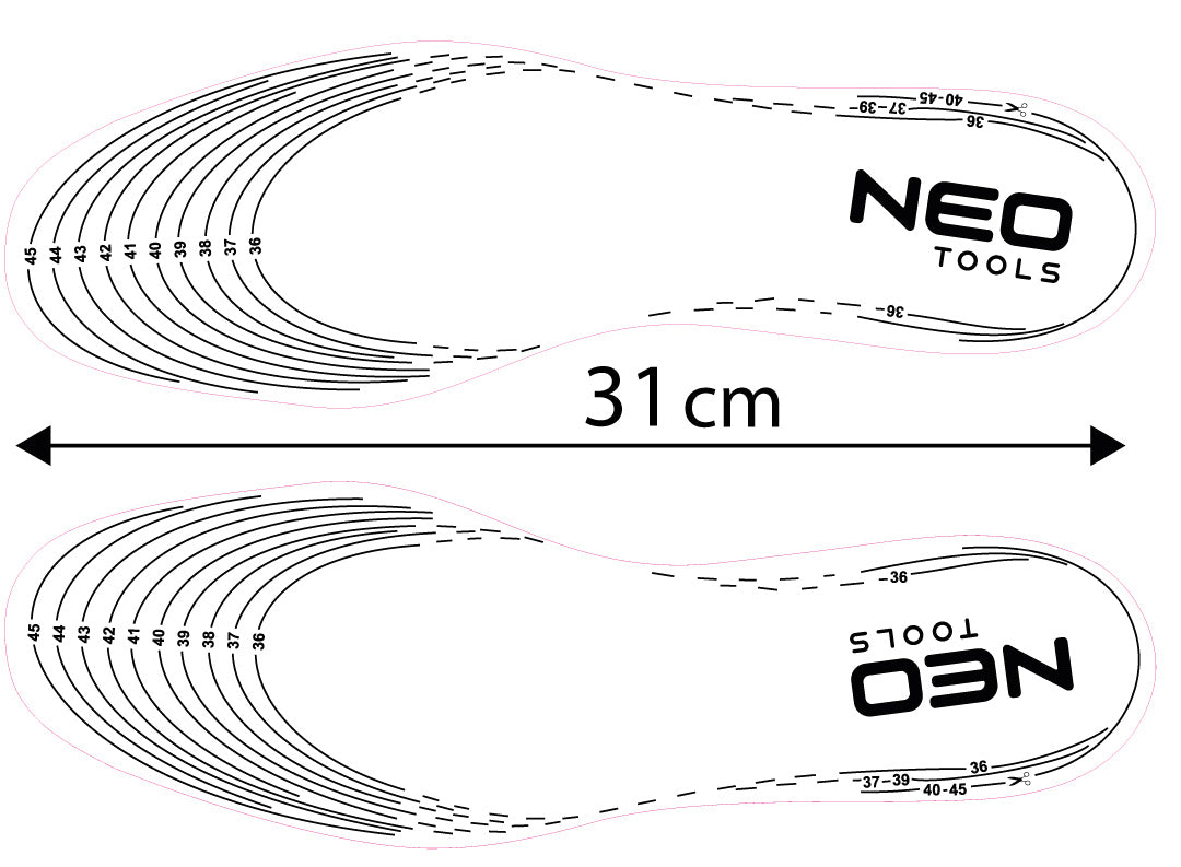 Vložky do športovej obuvi, gélové, strih 41-47 od NEO TOOLS nájdeš na naravis.sk