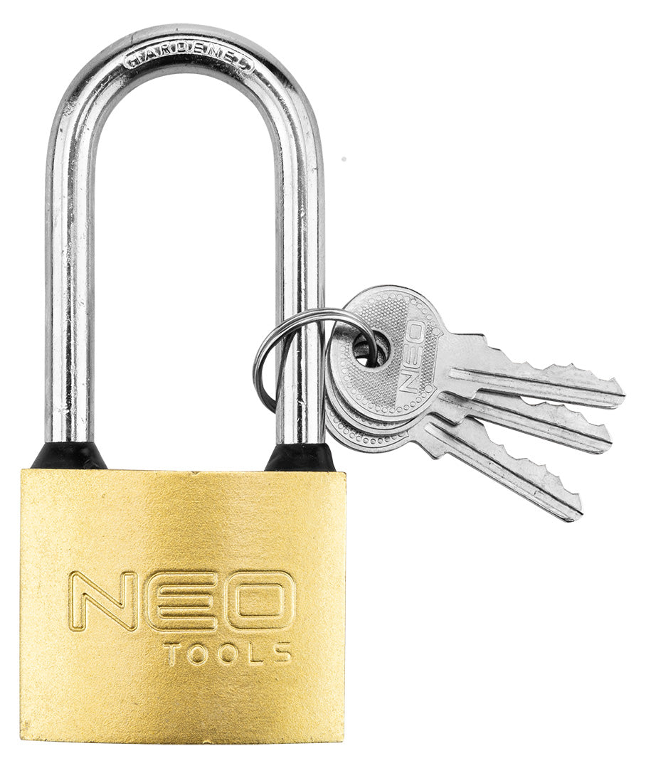 Visiaci zámok s dlhým jarmom 50 mm, 3 kľúče od NEO TOOLS nájdeš na naravis.sk