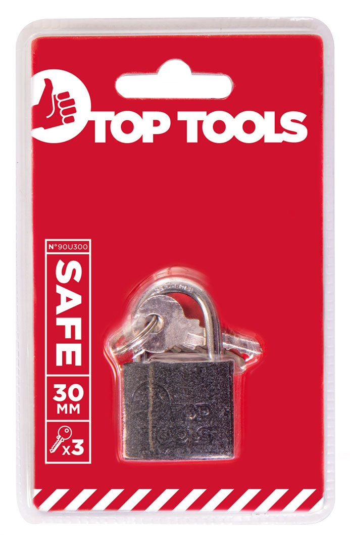 Zámka 30 mm, 3 kľúče od Top Tools nájdeš na naravis.sk
