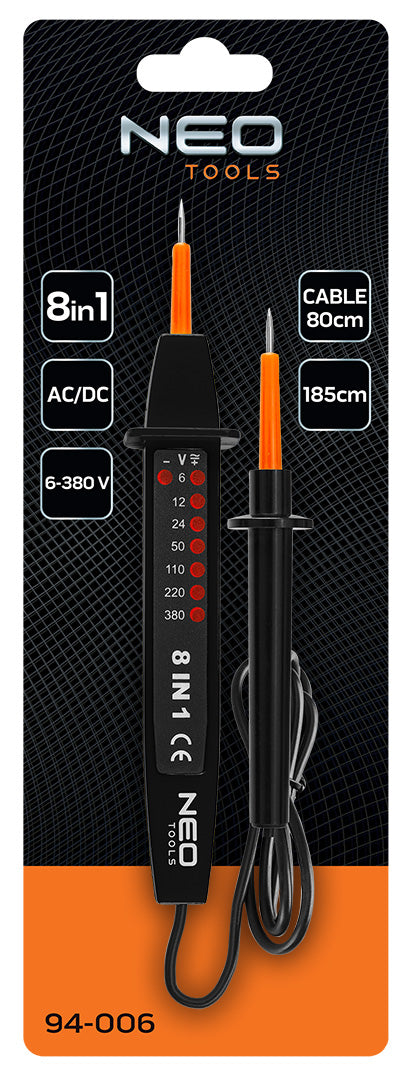 Multifunkčný tester napätia 8 v 1 AC/DC 6-380 V od NEO TOOLS nájdeš na naravis.sk