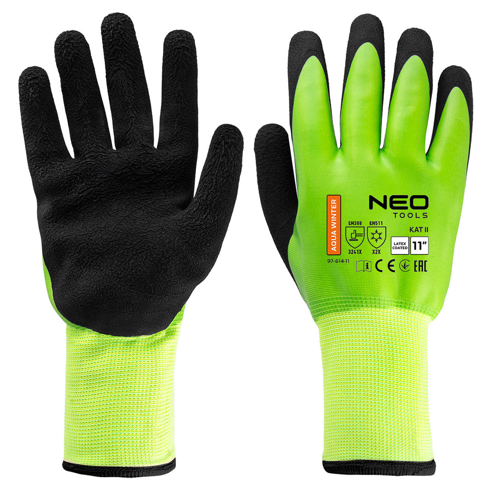 Izolované pracovné rukavice, polyester potiahnutý latexom (2 vrstvy), 3241X, veľkosť 11 od NEO TOOLS nájdeš na naravis.sk