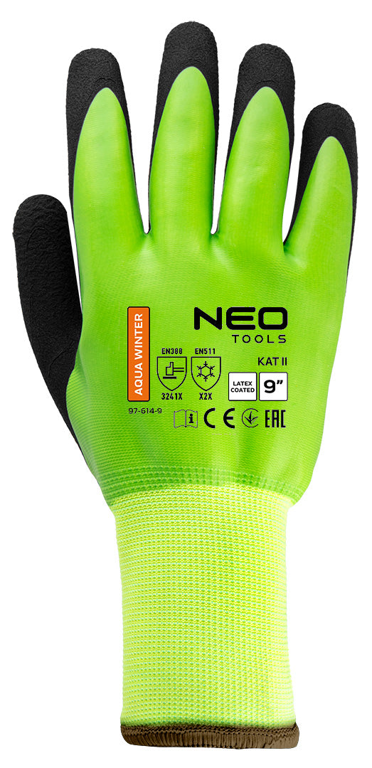 Izolované pracovné rukavice, polyester potiahnutý latexom (2 vrstvy), 3241X, veľkosť 9 od NEO TOOLS nájdeš na naravis.sk