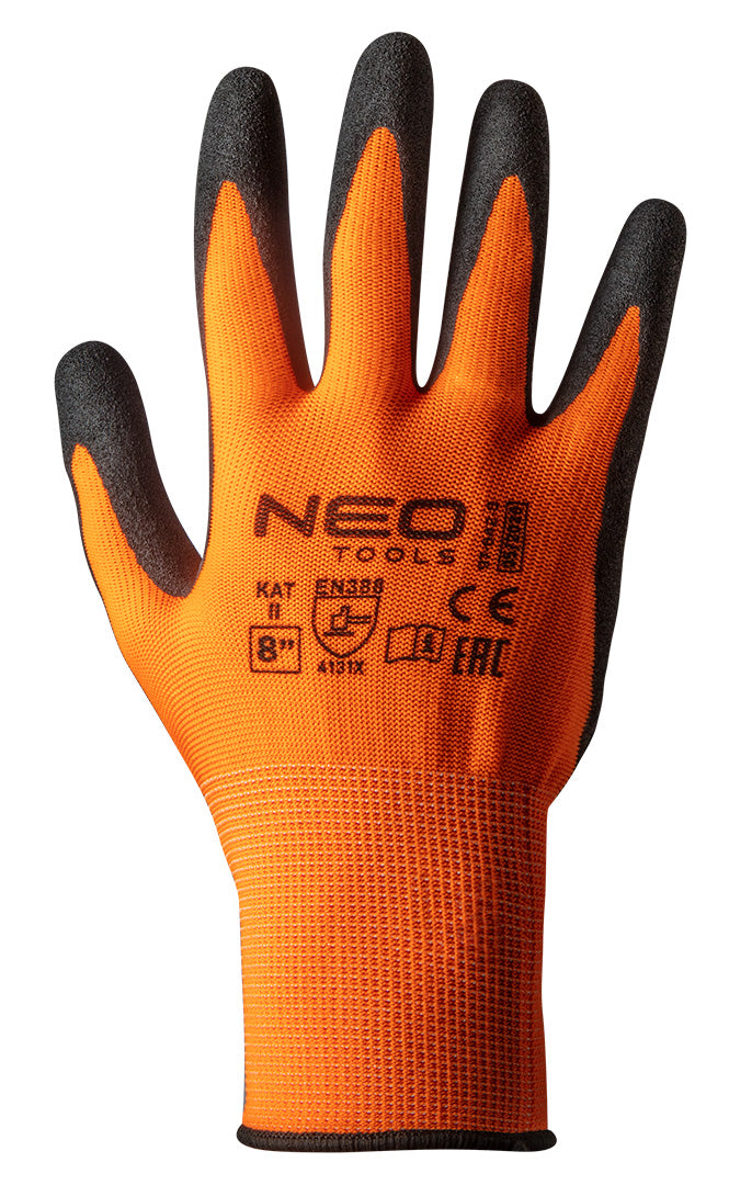 Pracovné rukavice, polyester s nitrilovým povlakom (pieskové),4131X, veľkosť 9 od NEO TOOLS nájdeš na naravis.sk