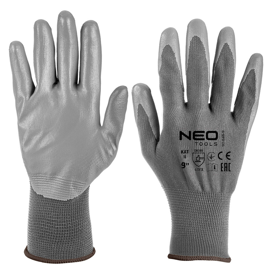 Pracovné rukavice, polyester s PU povlakom, 4131X, veľkosť 9 (karta) od NEO TOOLS nájdeš na naravis.sk