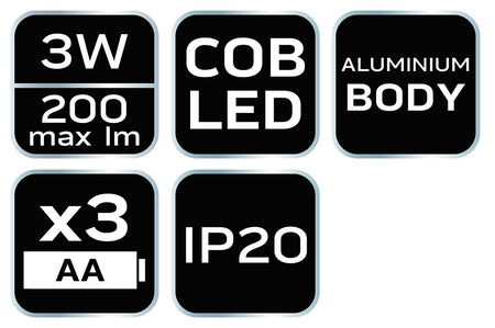 Batériová baterka 3xAA 200 lm COB LED od NEO TOOLS nájdeš na naravis.sk